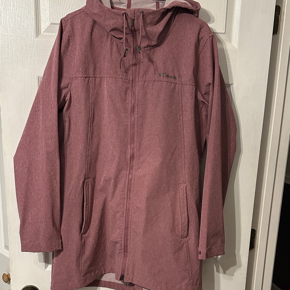 Columbia Mauve Hooded  Rain Jacket